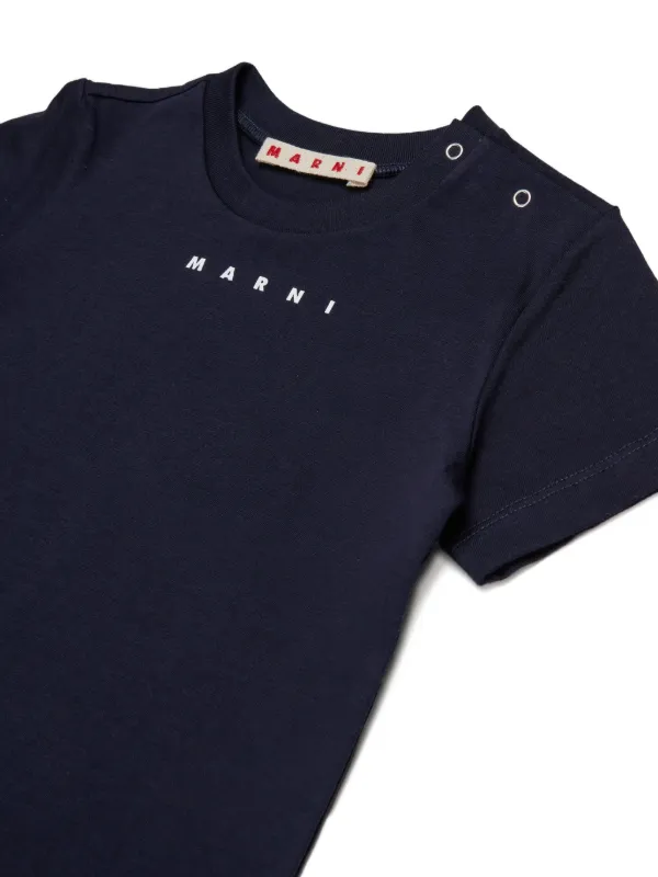 logo-print two-tone T-shirt 