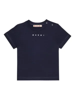 MARNI キッズ ロゴ ネイビー Tシャツ Marni Kids ロゴ Tシャツ | ブルー | FARFETCH JP