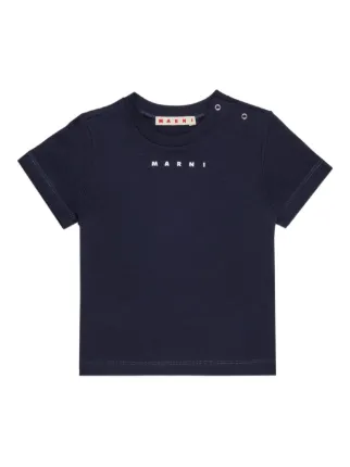MARNI キッズ ロゴ Tシャツ 14Y ネイビー Marni Kids ロゴ Tシャツ | ブルー | FARFETCH JP