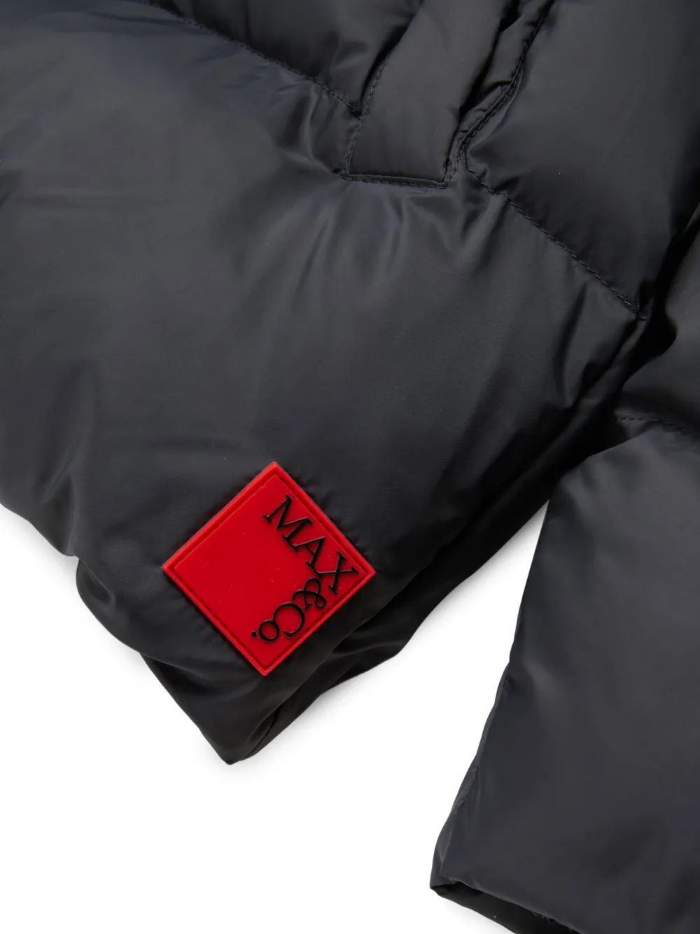 MAX&Co. Kids hooded puffer jacket Zwart