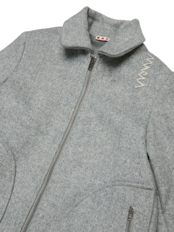 Marni Kids logo-embroidered Coat | Grey | FARFETCH