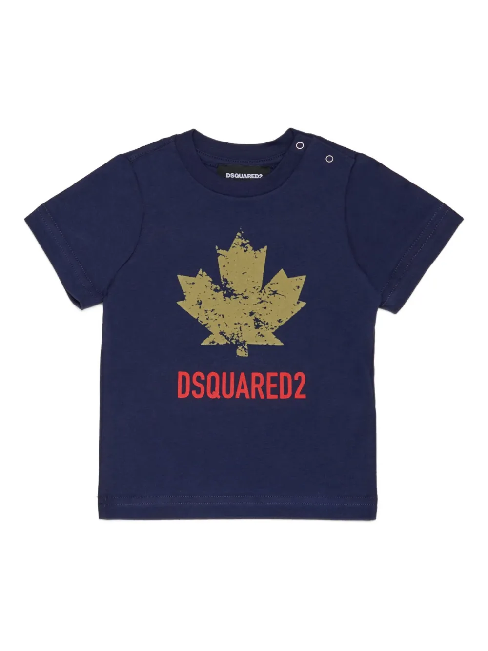 Dsquared2 Babies' Maple-leaf Logo T-shirt In Blue
