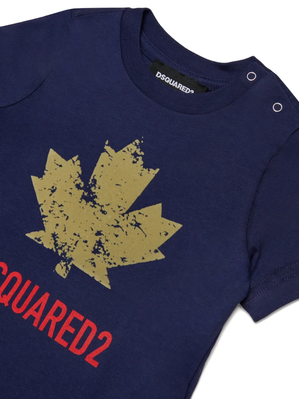 DSQUARED2 KIDS maple-leaf logo T-shirt Blauw