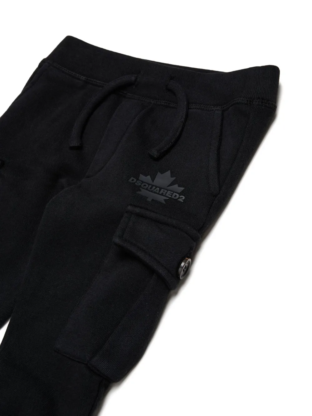 Dsquared2 Logo-print Cargo-pocket Trousers In Black