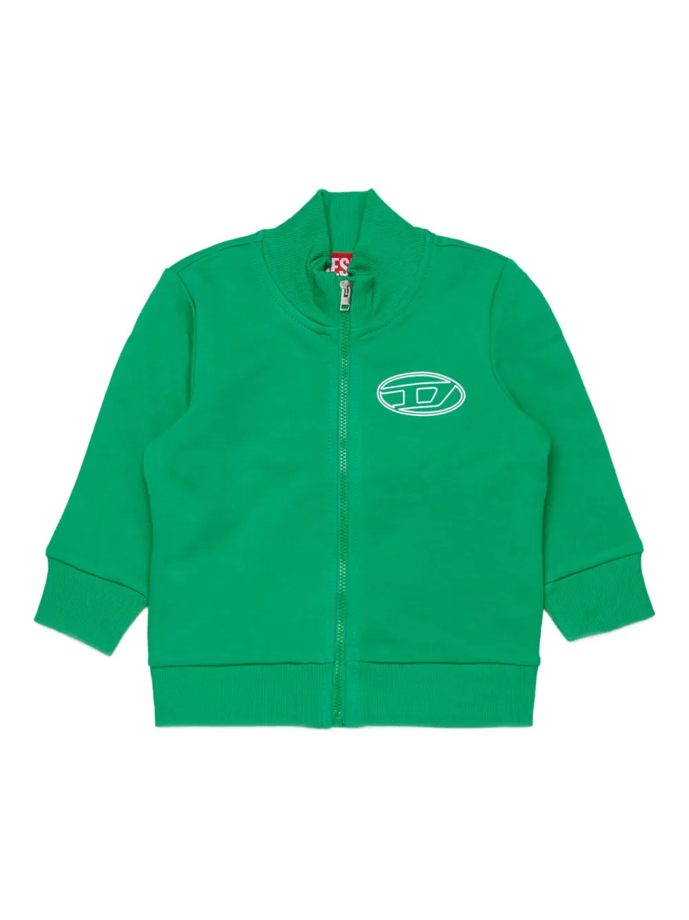 Diesel Kids logo-print zip-up sweatshirt Groen