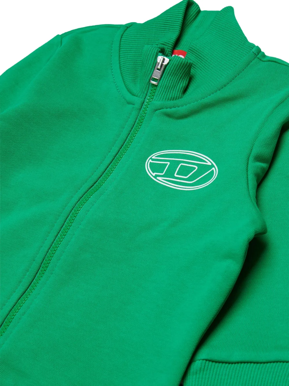Diesel Kids logo-print zip-up sweatshirt Groen