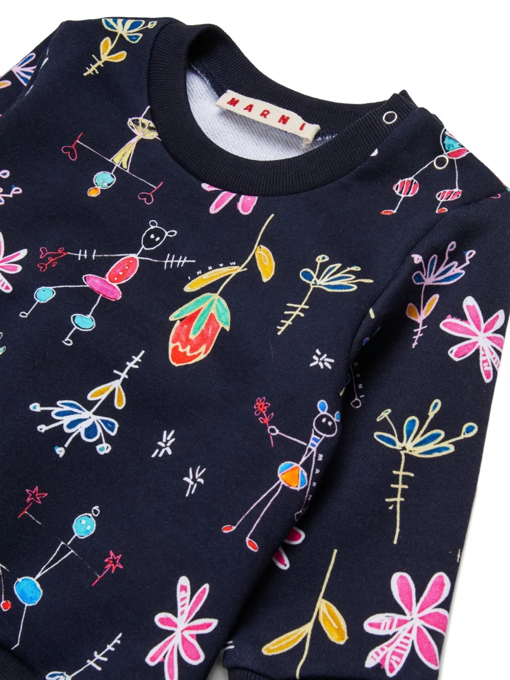 Marni Flower-print Sweatshirt In Blue