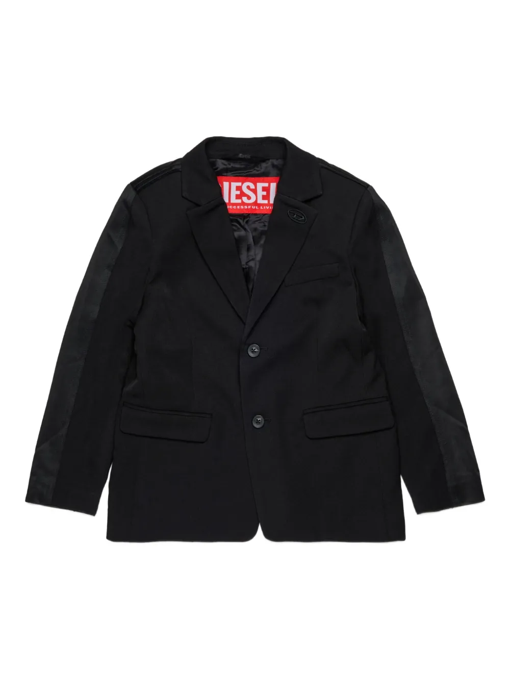 Diesel Kids Oval D blazer met dubbele rij knopen Zwart