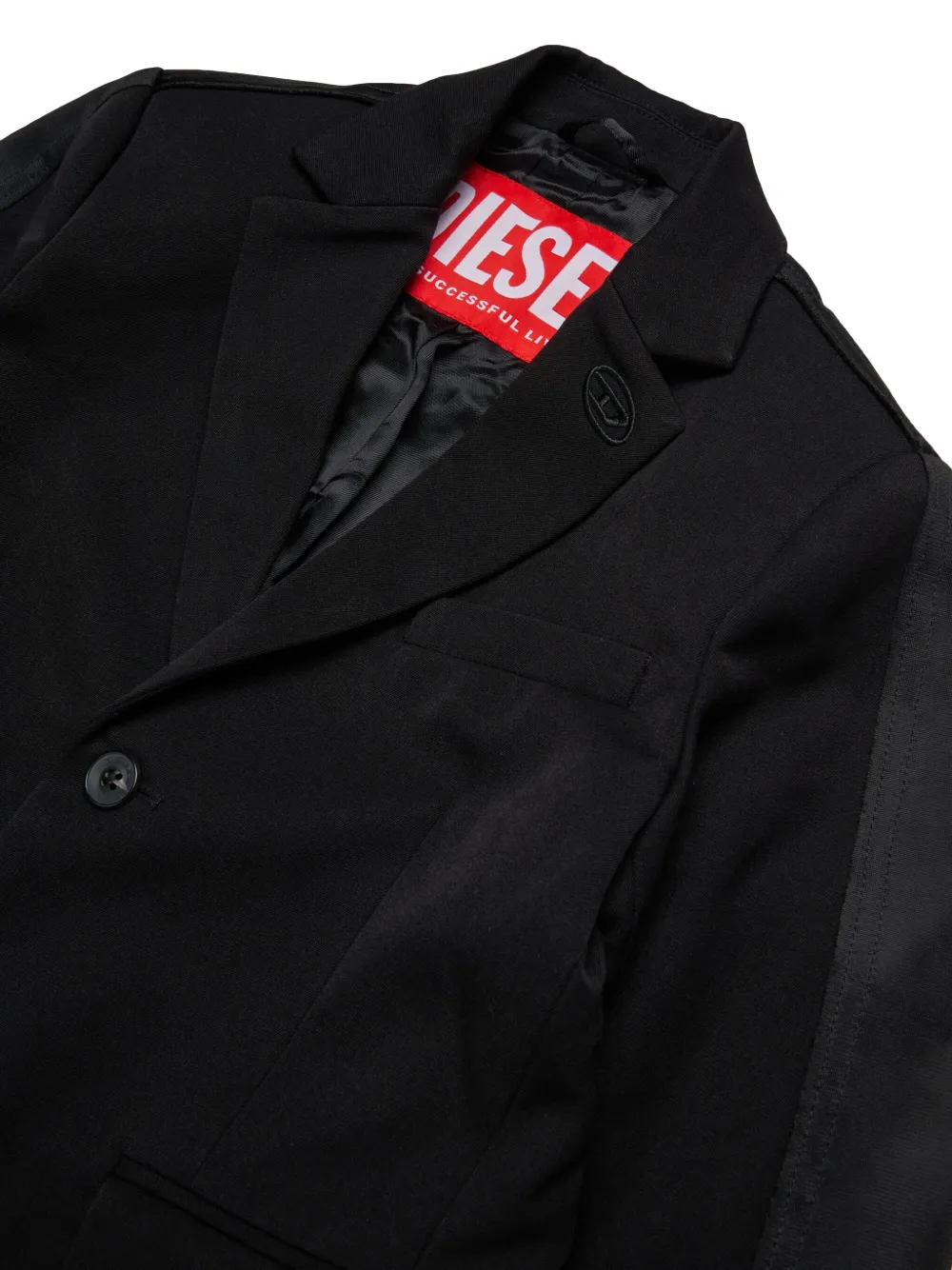 Diesel Kids Oval D blazer met dubbele rij knopen Zwart
