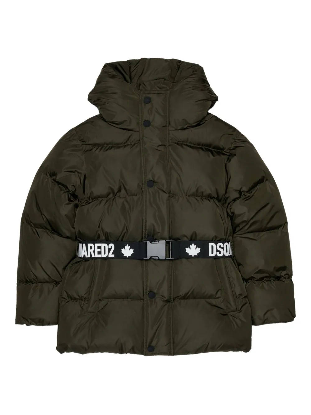 DSQUARED2 KIDS belted padded jacket | Green | Image 1