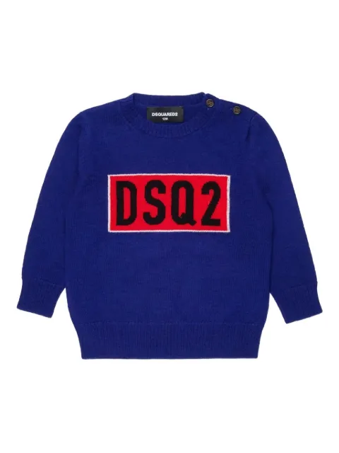DSQUARED2 KIDS سويتر صوف ببروش شعار الماركة