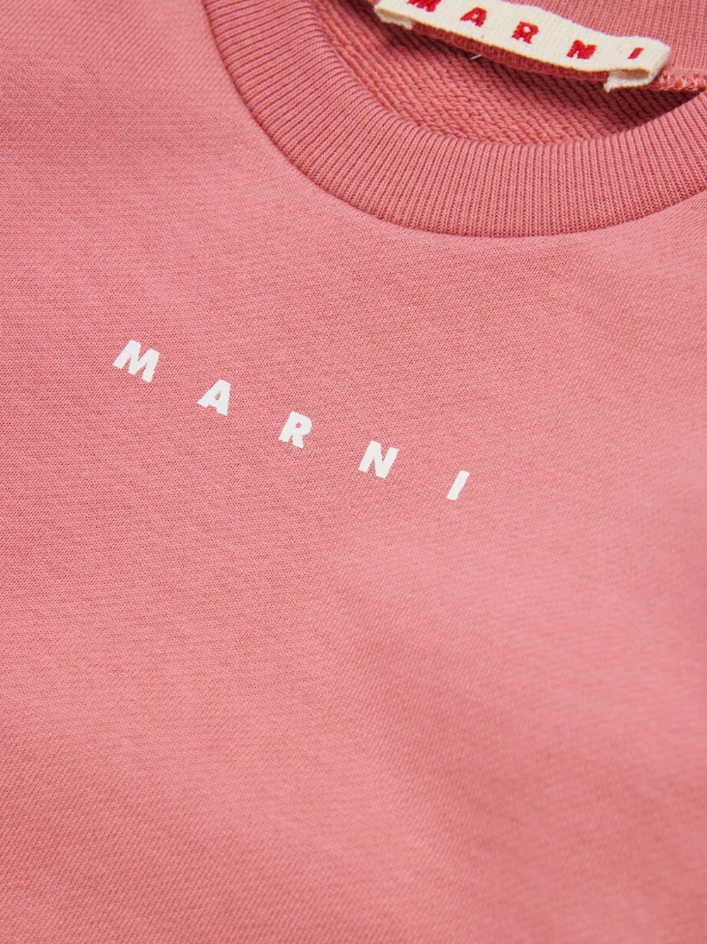 Marni Kids Katoenen sweater met logoprint Roze