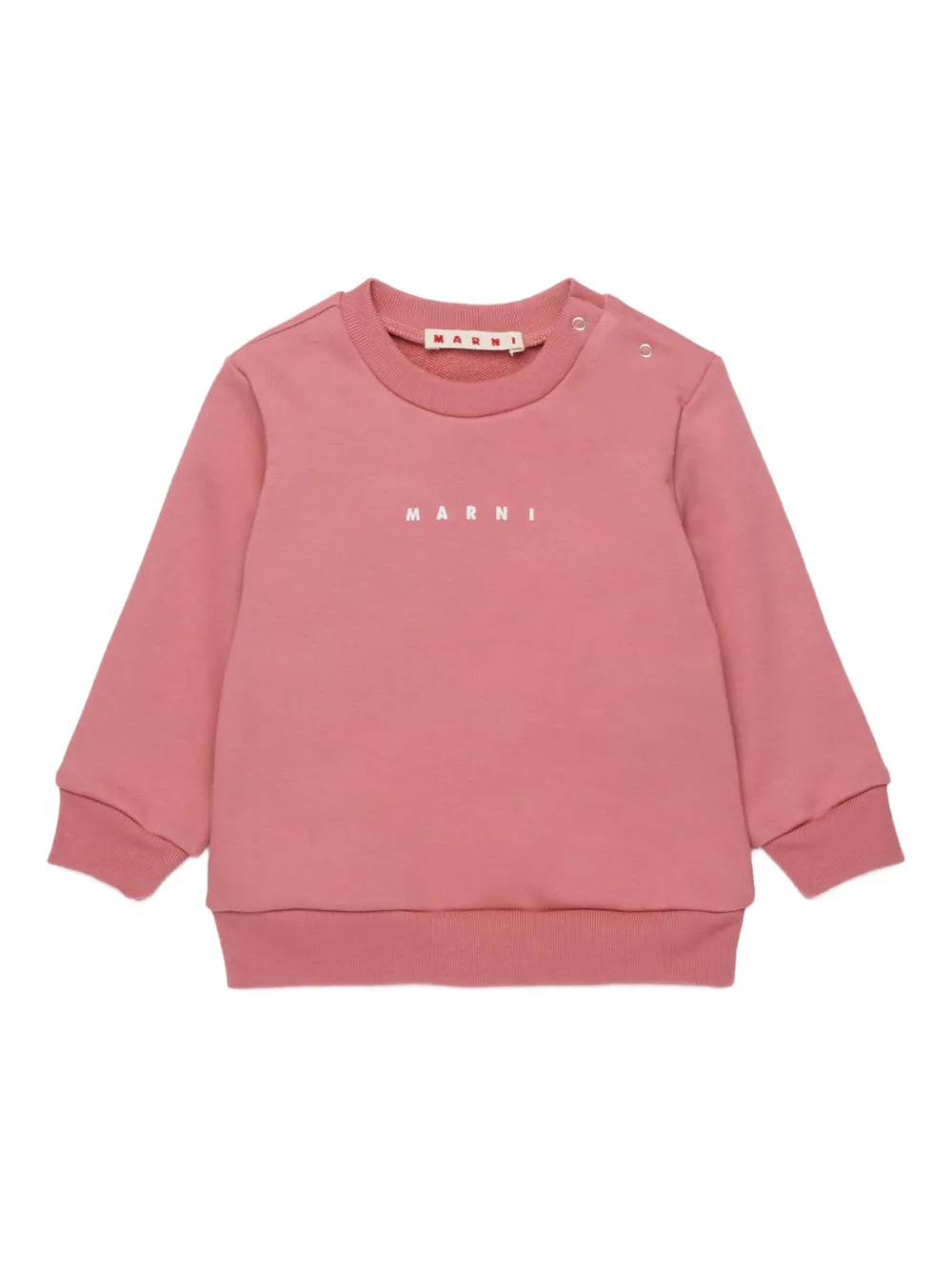 Marni Kids Katoenen sweater met logoprint Roze
