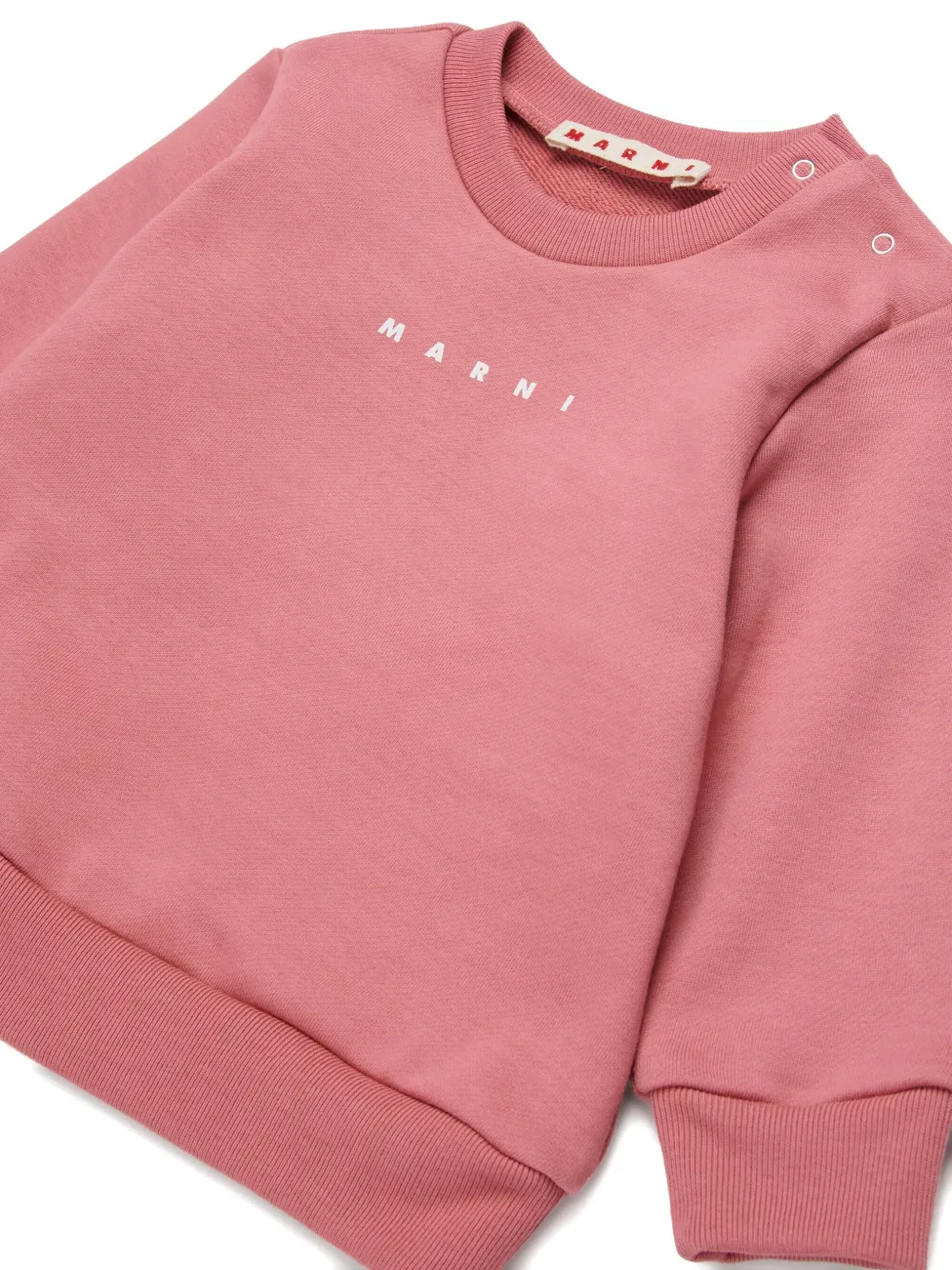 Marni Kids Katoenen sweater met logoprint Roze