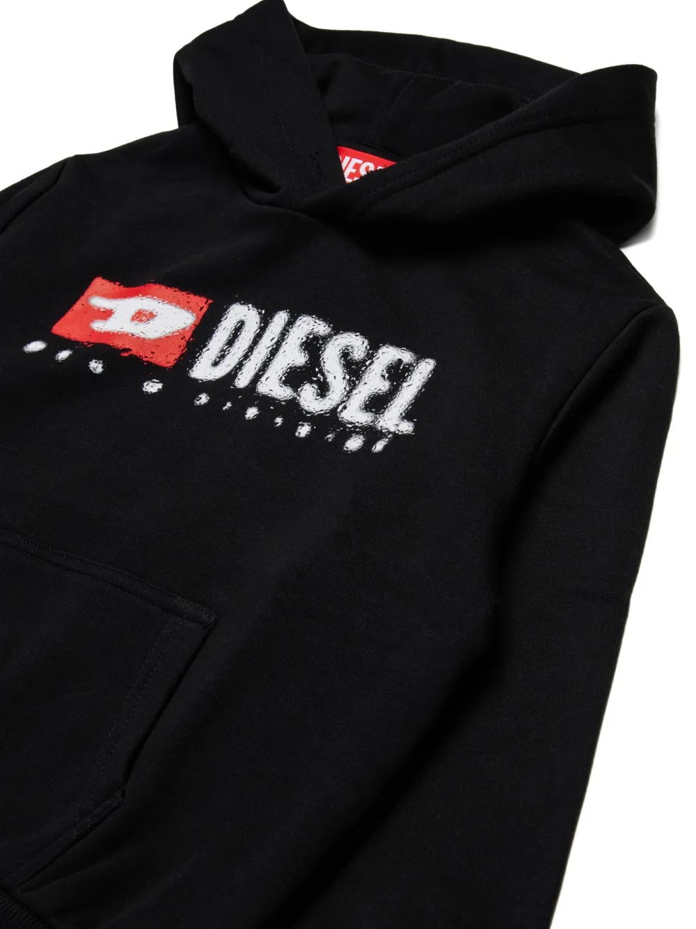 Diesel Kids Sdropshood Over logo-print hoodie Zwart