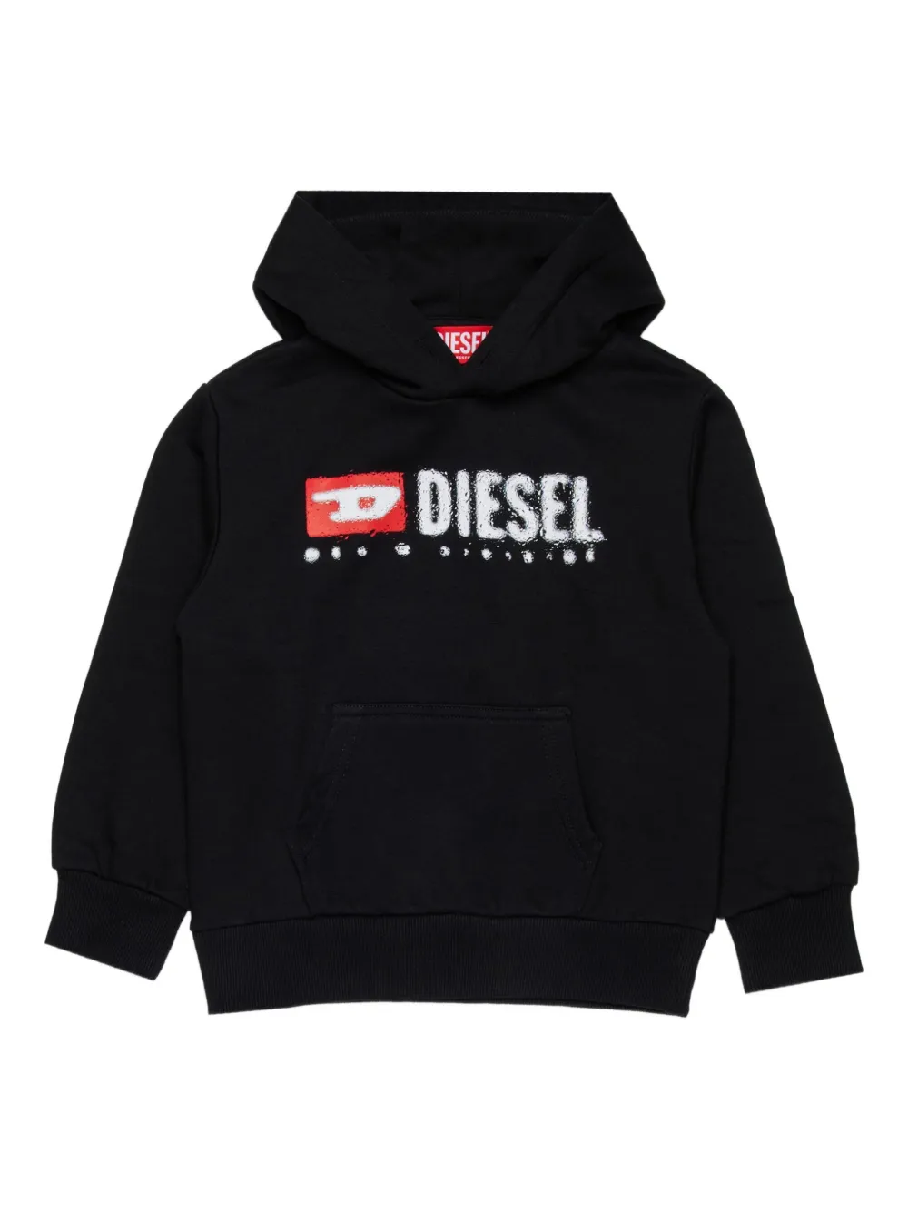 Diesel Kids Sdropshood Over logo-print hoodie Zwart