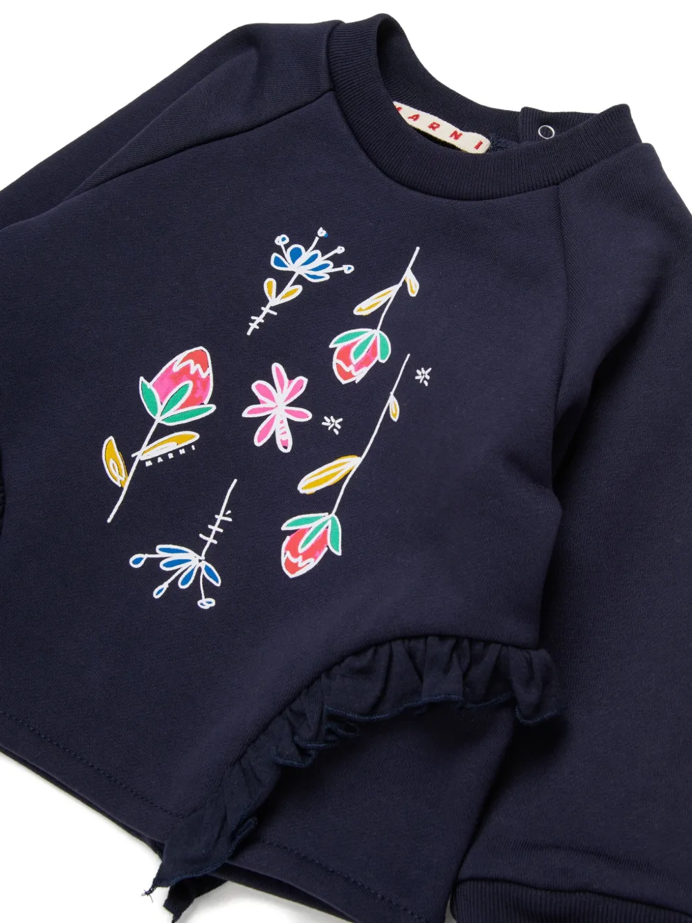 Marni Kids Sweater met bloemenprint Blauw