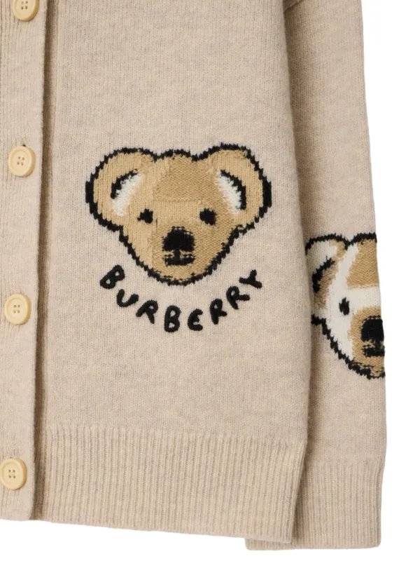Burberry Kids Thomas Bear Wool Cardigan | Neutrals | FARFETCH