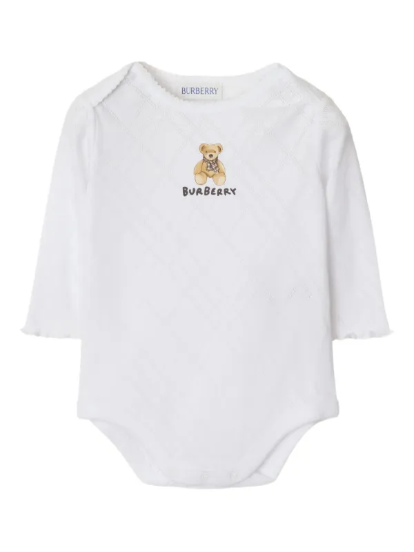 Burberry Kids Thomas Bear Babygrow White FARFETCH