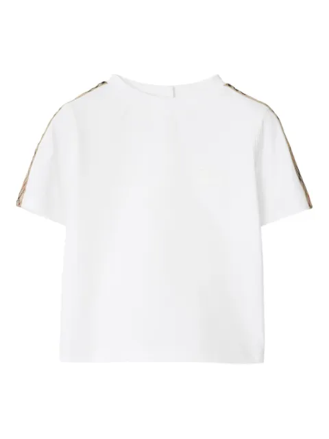 Burberry Kids check-trim cotton T-shirt