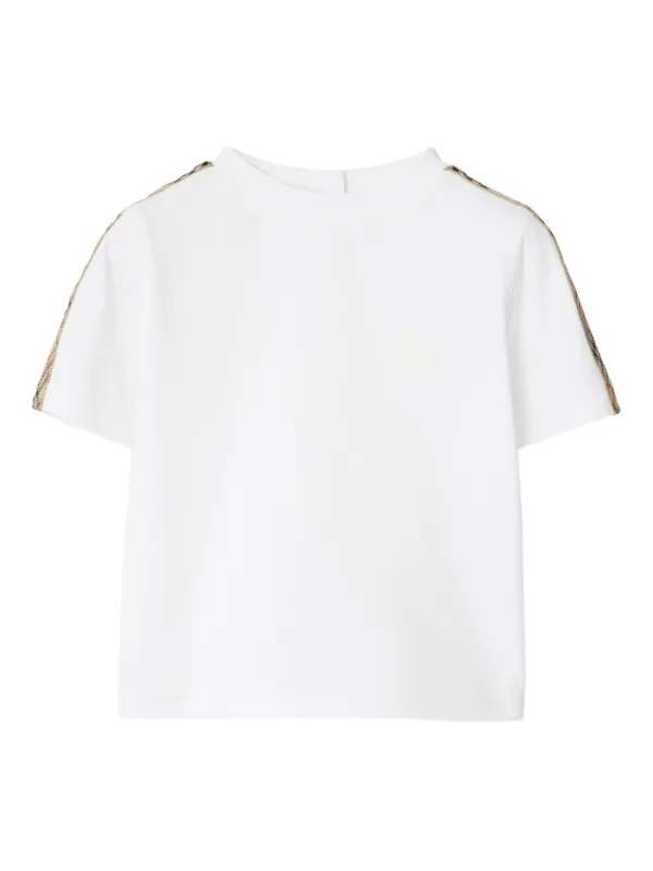 Burberry Kids チェックトリム Tシャツ | ホワイト | FARFETCH JP