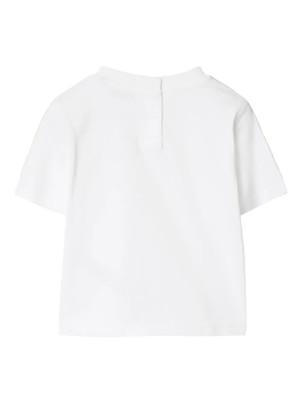 Burberry Kids Katoenen T-shirt met geruite afwerking Wit