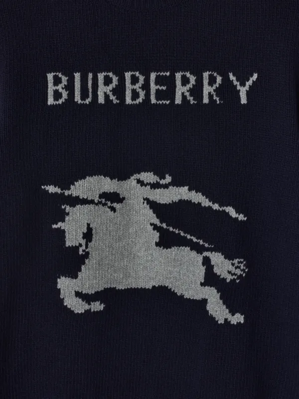 Burberry Equestrian Knight-motif Sweater | Blue | FARFETCH