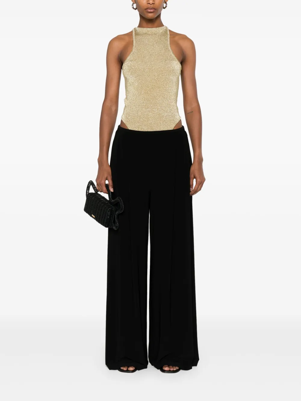 Norma Kamali pleated trousers - Zwart