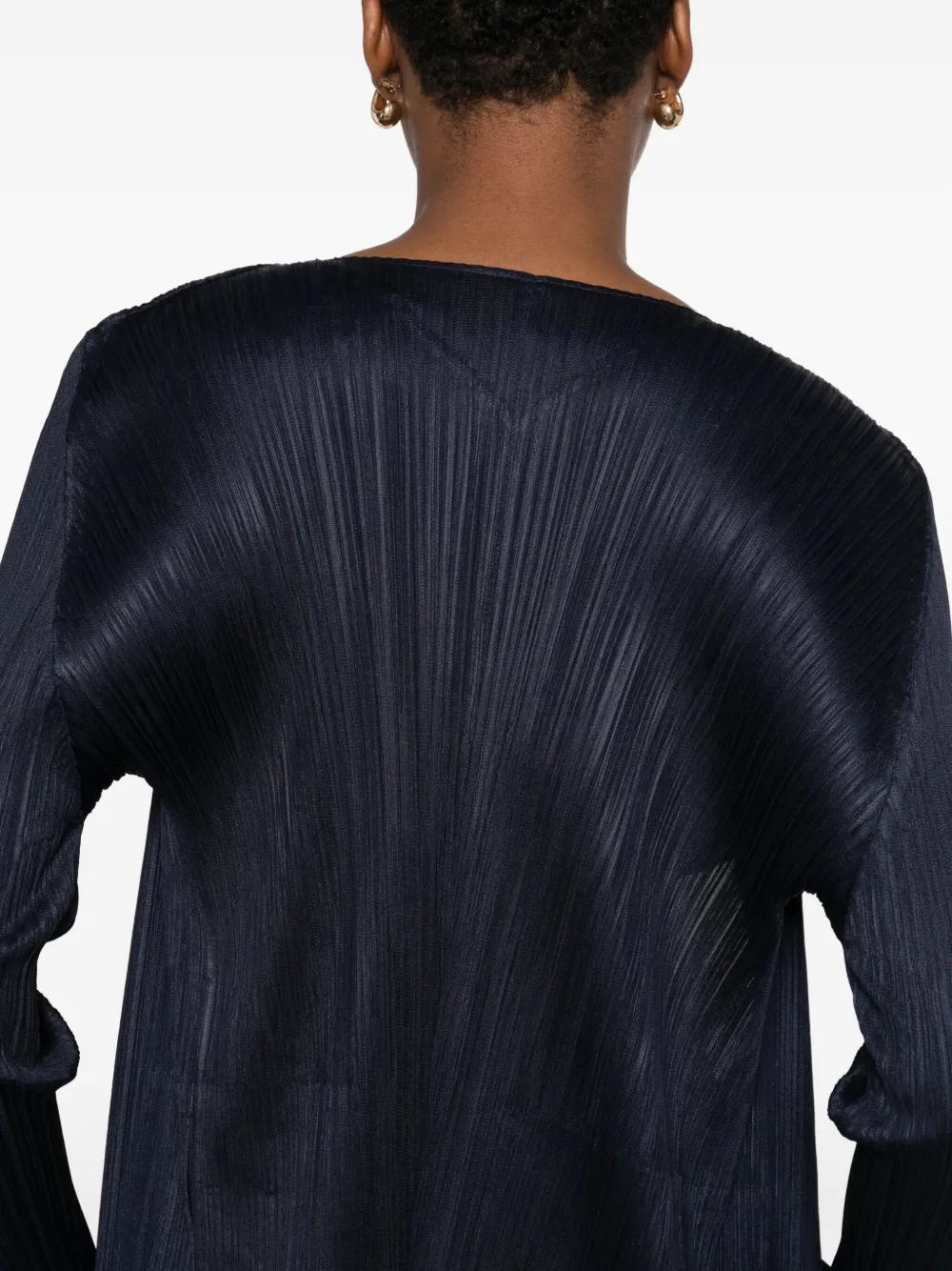 Pleats Please Issey Miyake Vest met open voorkant Blauw