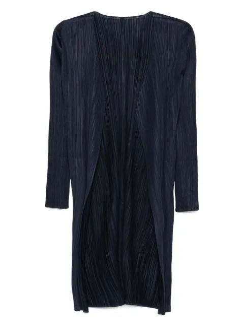 Pleats Please Issey Miyake pleated open-front cardigan