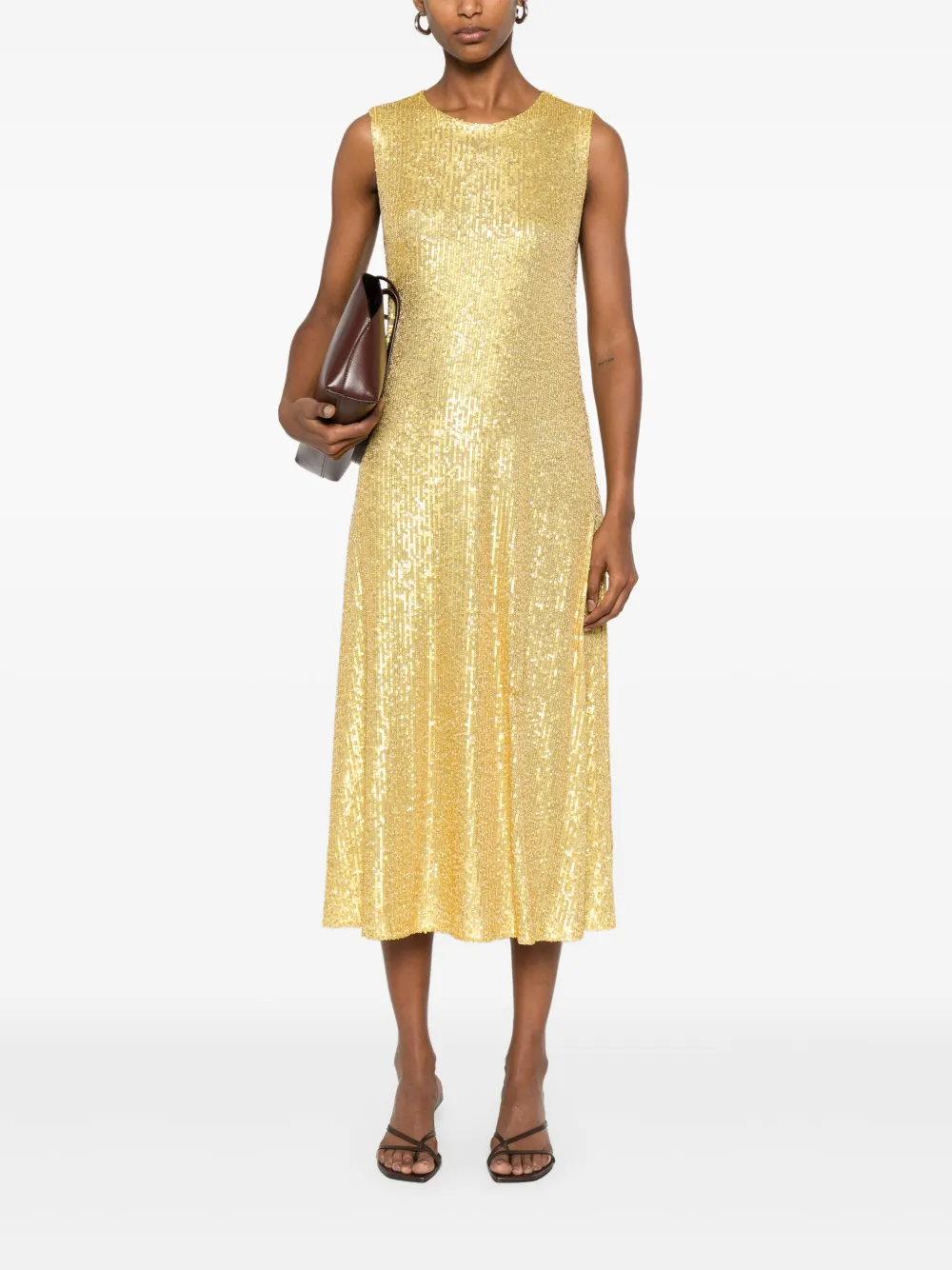 Norma Kamali sleeveless midi dress - Geel