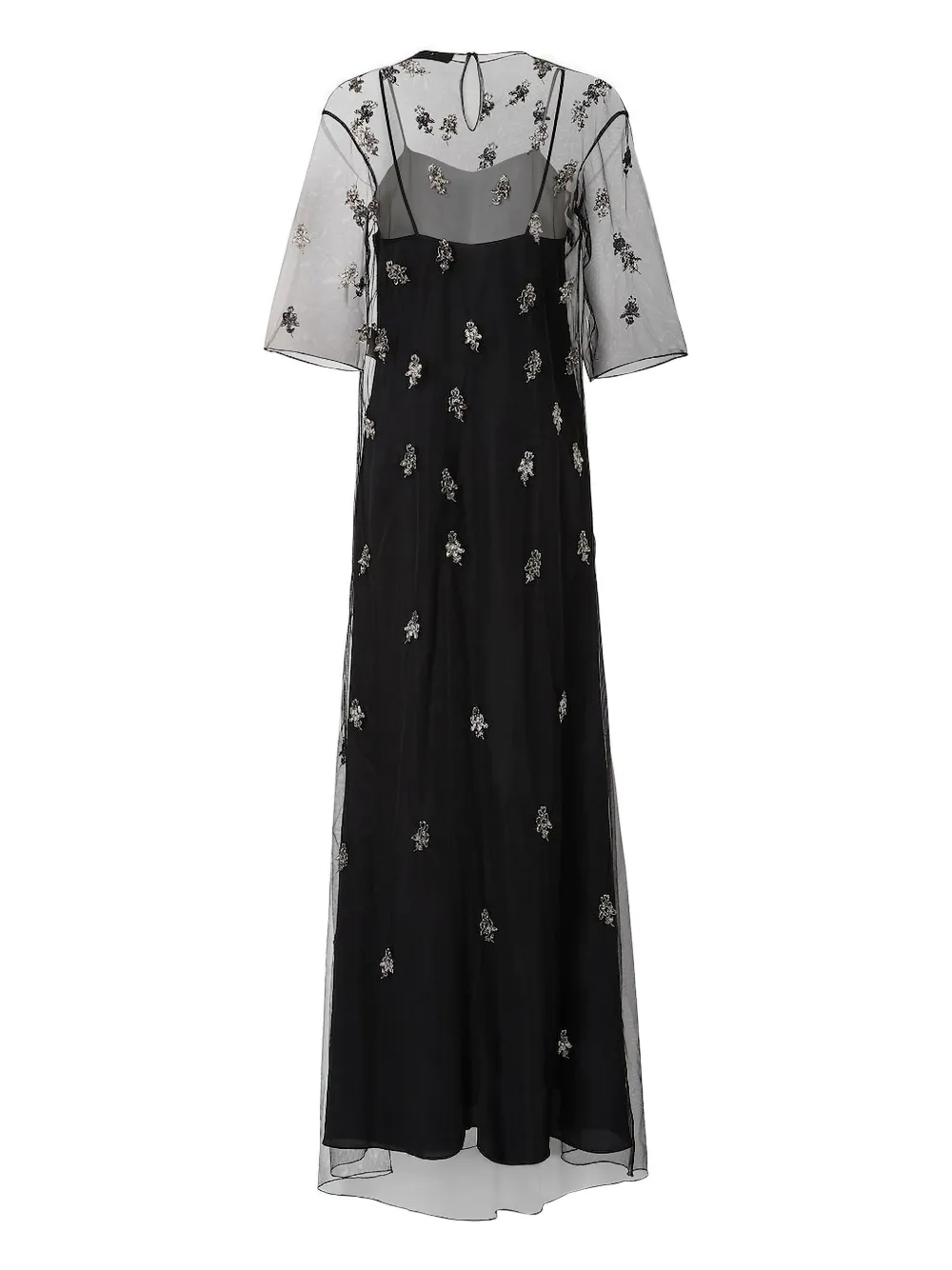 FENDI embroidered tulle dress - Zwart