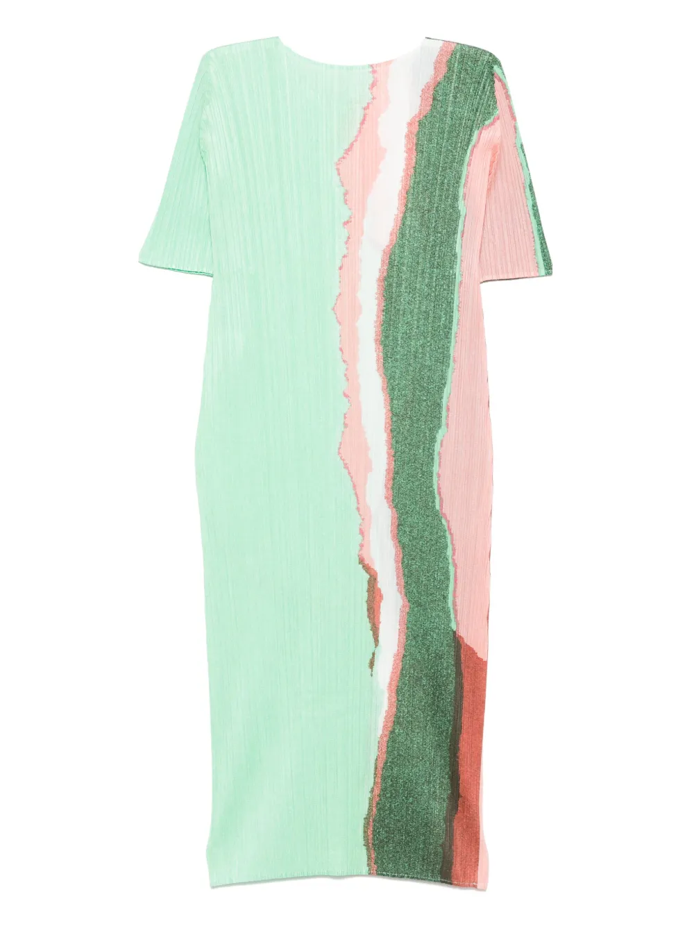 Pleats Please Issey Miyake Grainy Colors midi-jurk - Groen