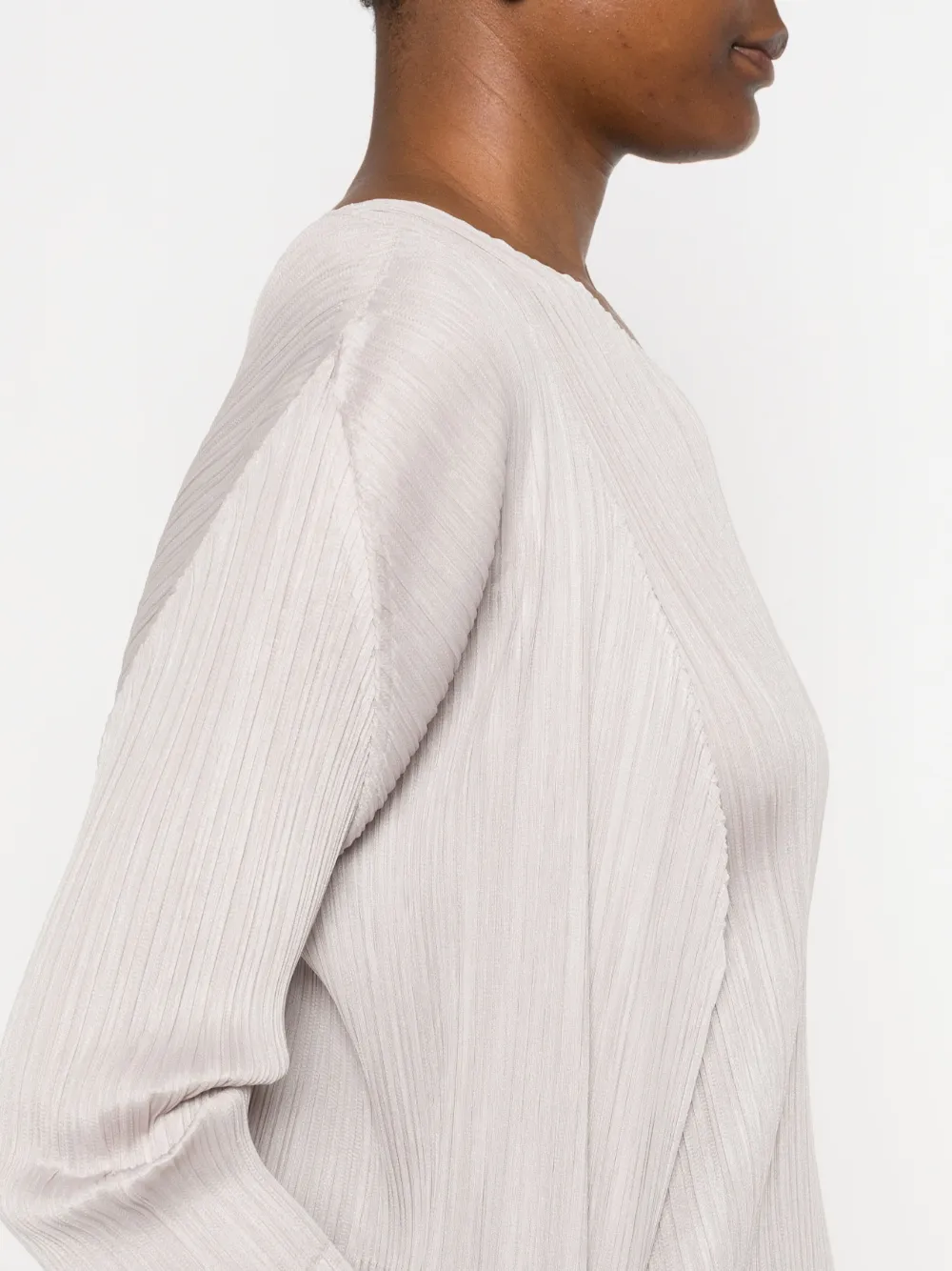 Pleats Please Issey Miyake Vest met open voorkant Grijs