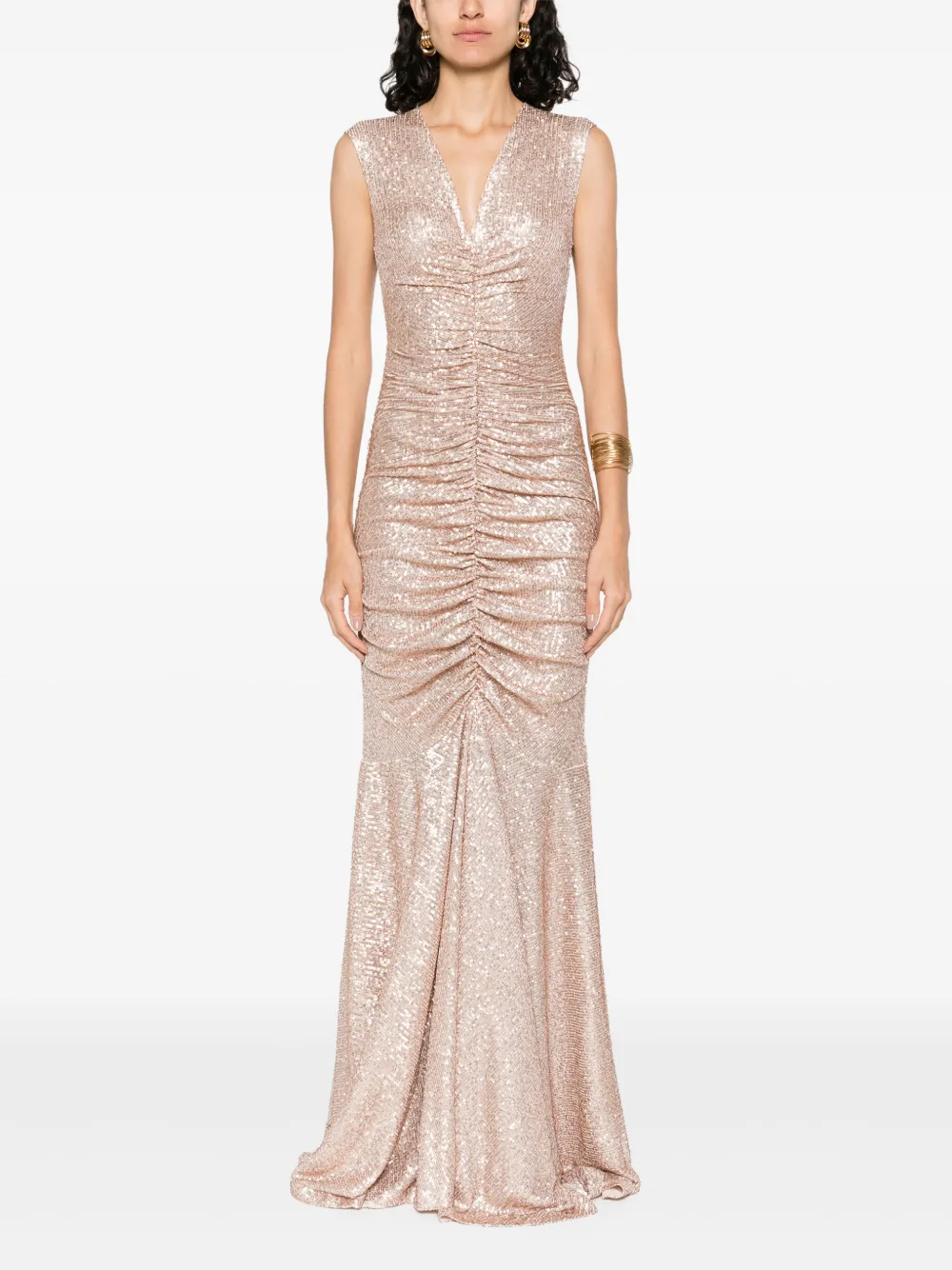 Norma Kamali sequinned gown - Beige