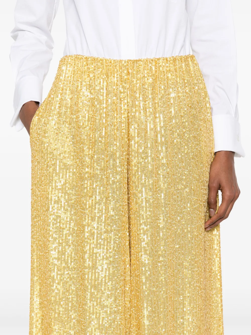Shop Norma Kamali Sequinned Trousers