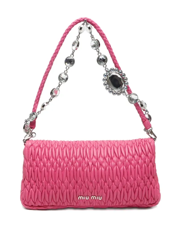 バッグ miumiu matelasse crystal hand bag pink Miu Miu Matelassé Shoulder Bag