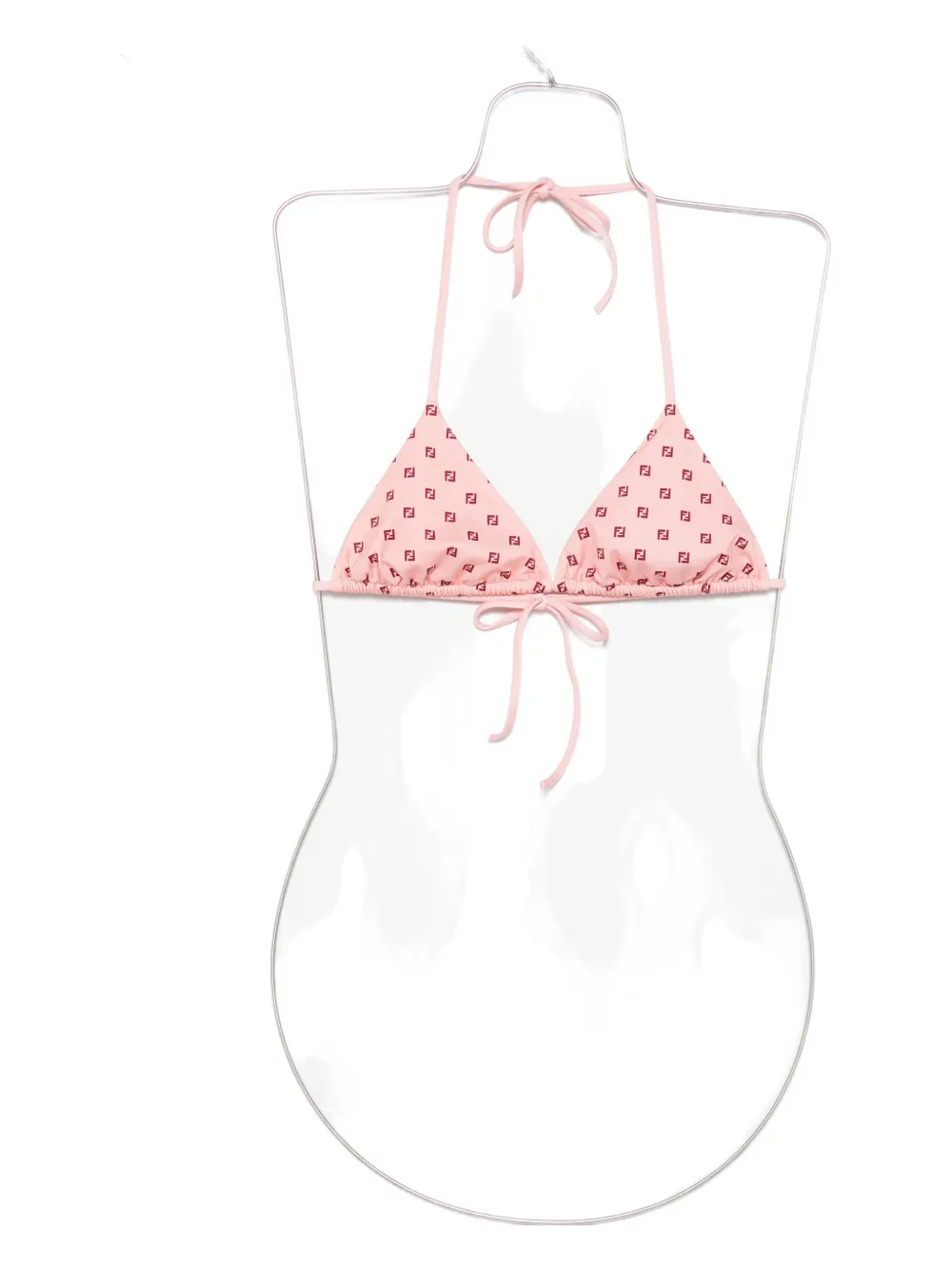 FENDI logo-print triangle bikini top - Rosa