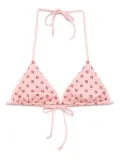 FENDI logo-print triangle bikini top - Pink