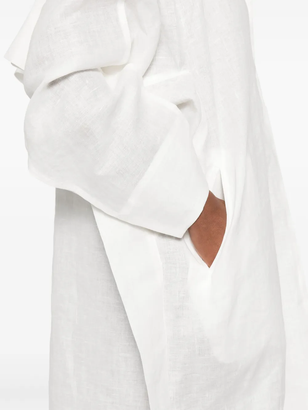 Shop Issey Miyake V-neck Midi Dress
