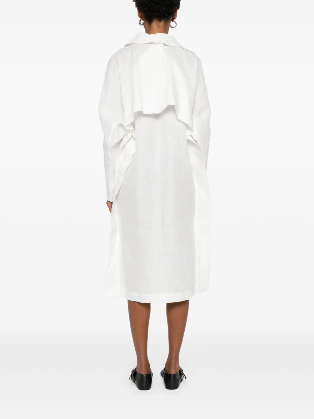 Shop Issey Miyake V-neck Midi Dress