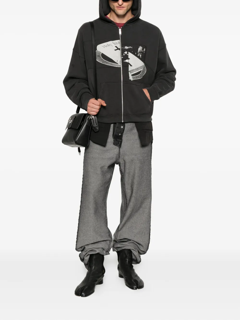 Enfants Riches Déprimés Artist Defends hoodie met grafische print en rits Zwart
