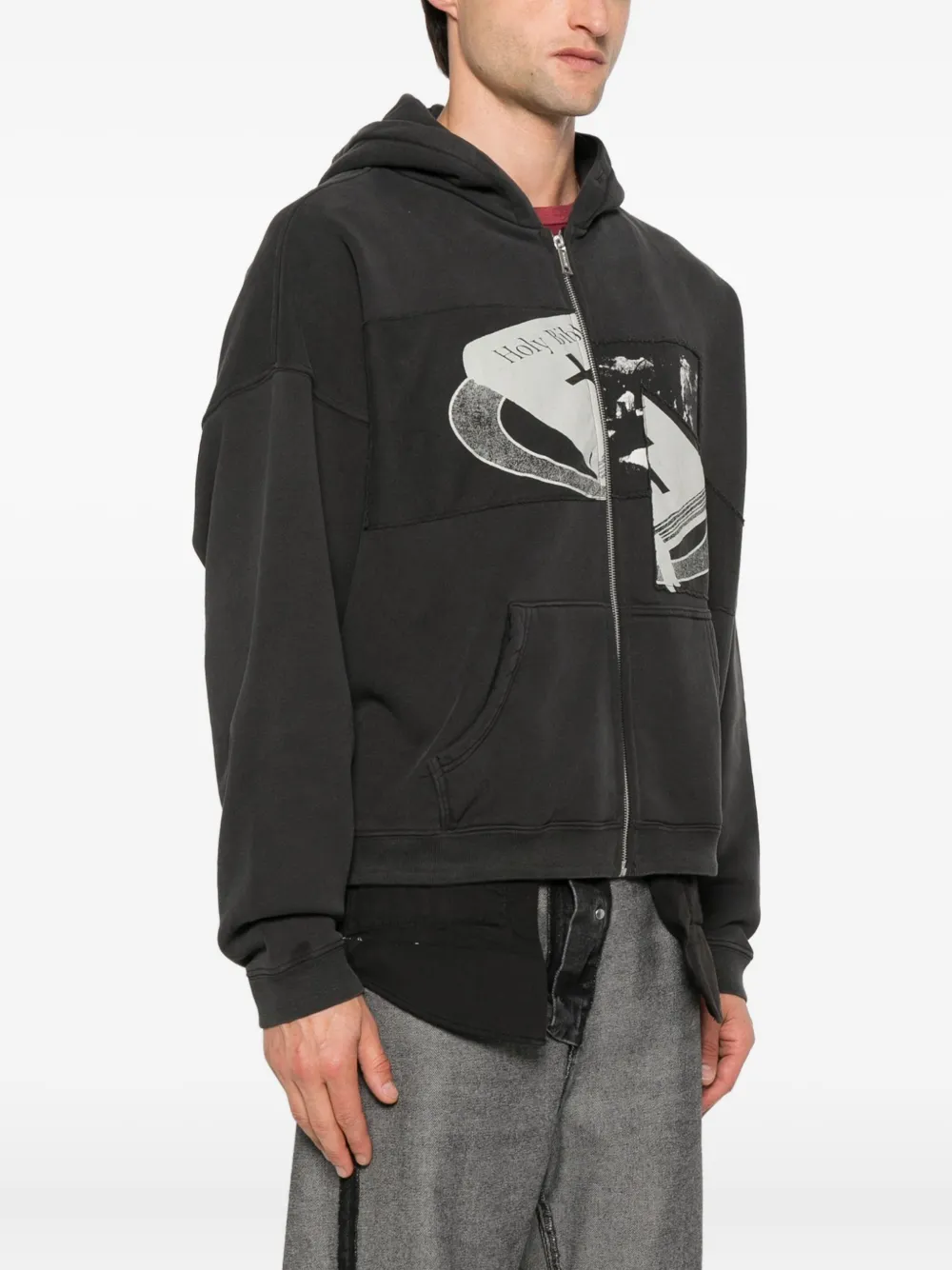Enfants Riches Déprimés Artist Defends hoodie met grafische print en rits Zwart