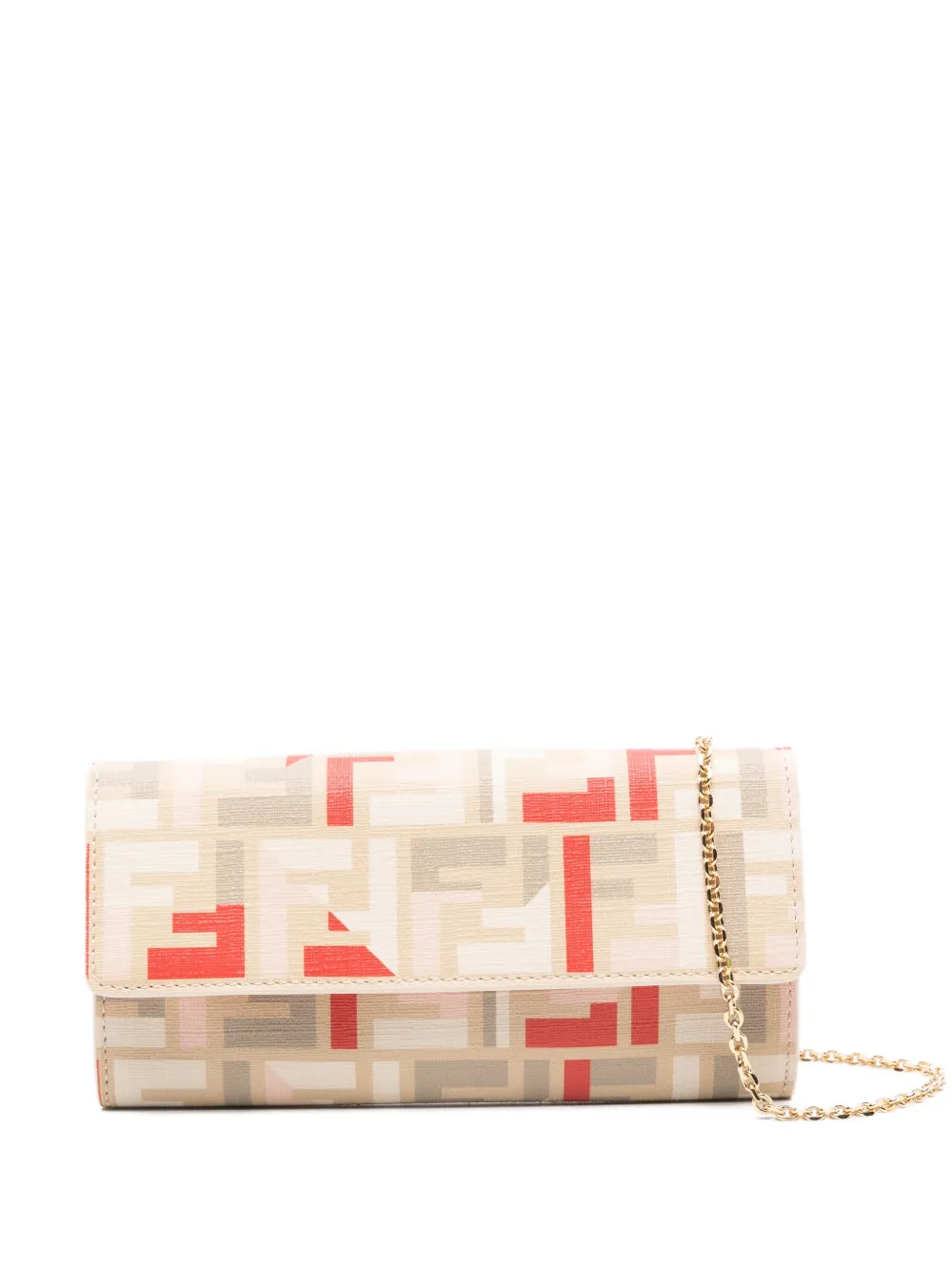 FENDI Roma clutch met FF-patroon Beige