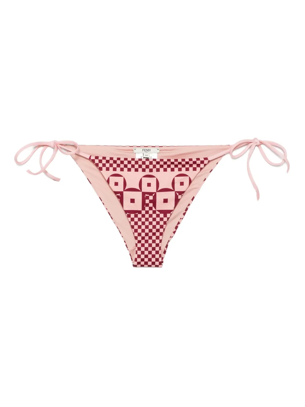 FENDI Bikinislip met geometrische print en strikken aan de zijkant Roze