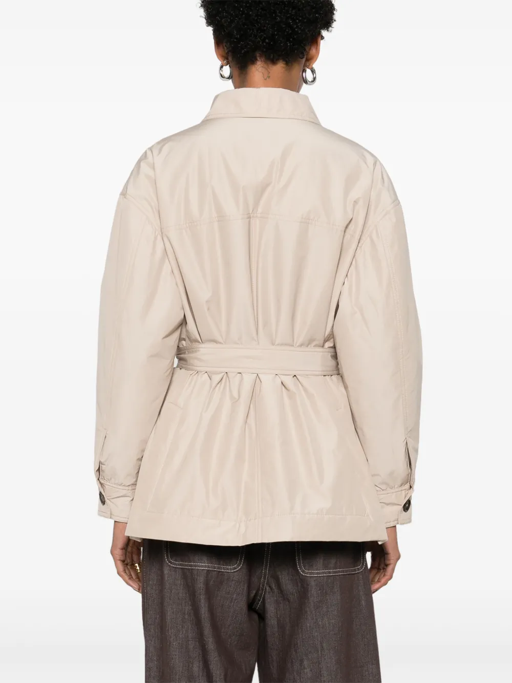 Brunello Cucinelli Jas met riem Beige