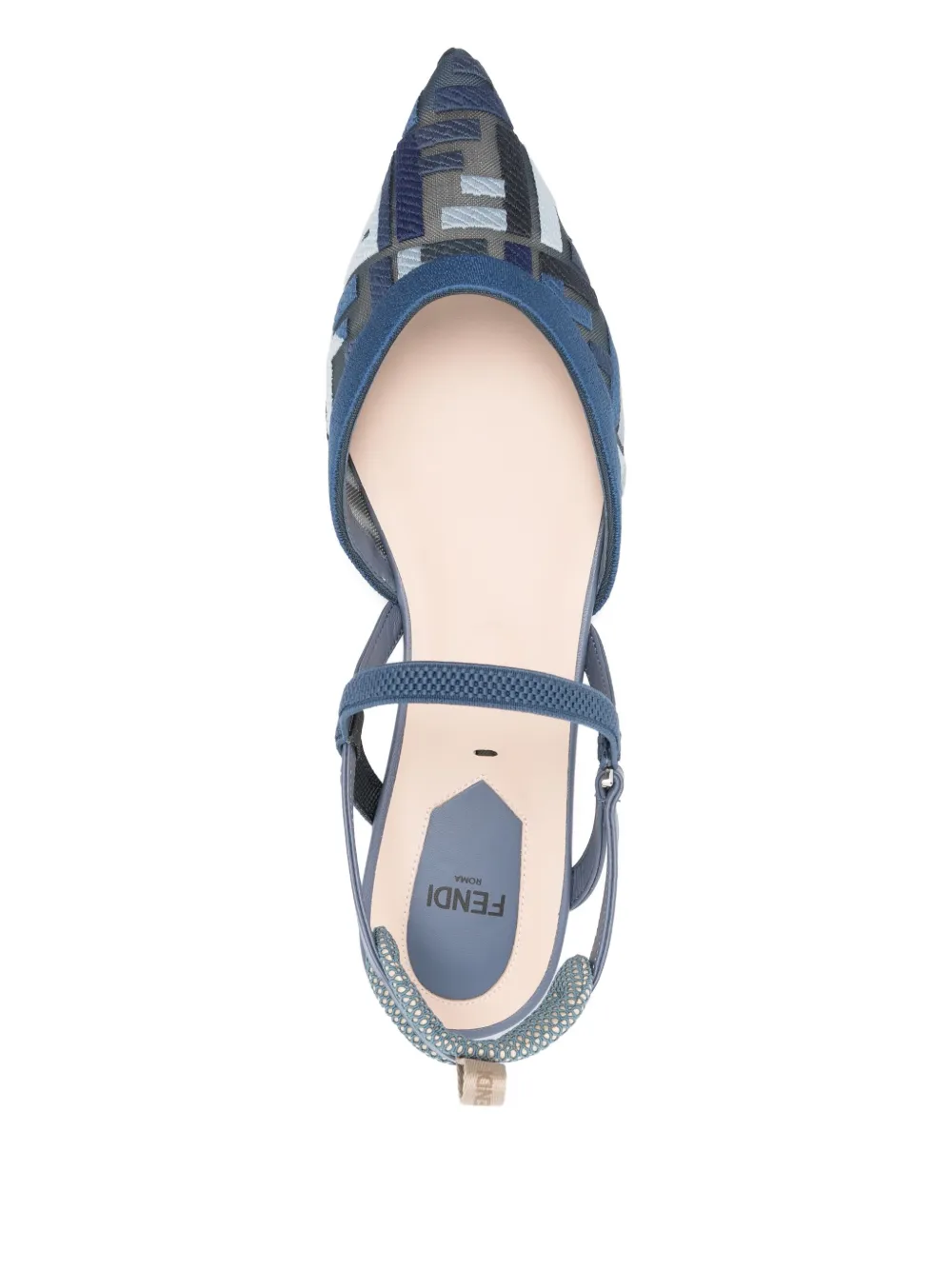 FENDI Colibri Lite slingback ballerina's Blauw