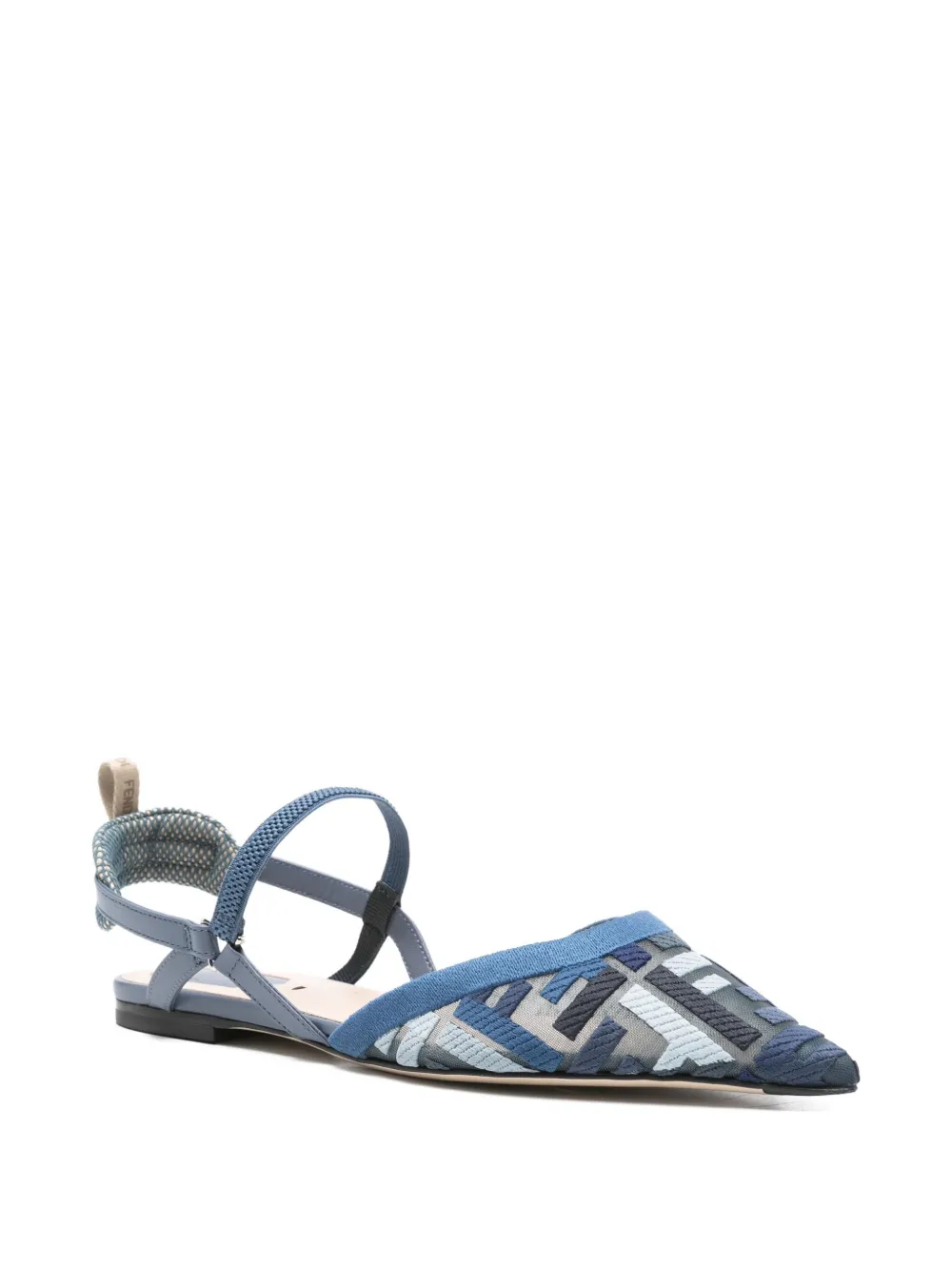 FENDI Colibri Lite slingback ballerina's Blauw