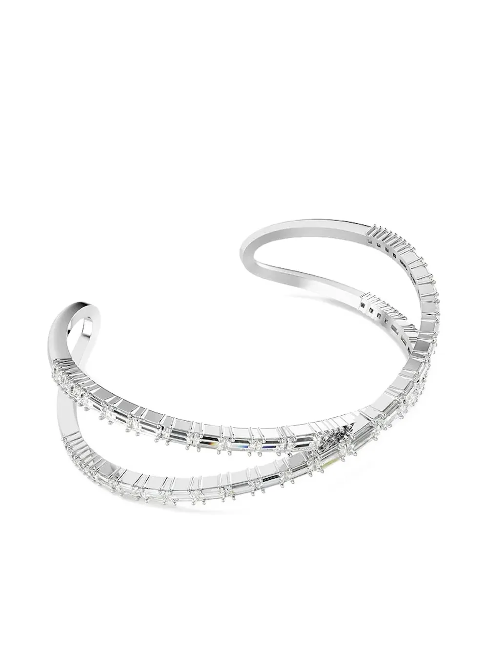 Swarovski Hyperbola crystal-embellished cuff bracelet - Zilver