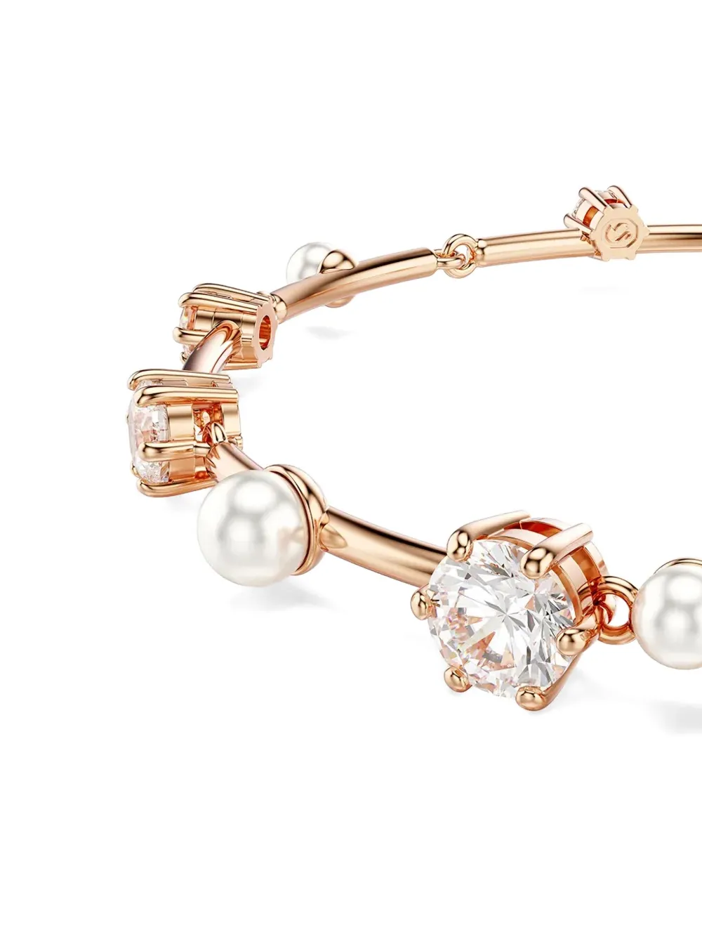 Swarovski Constella Tennis roségouden armband verfraaid met parel - Roze